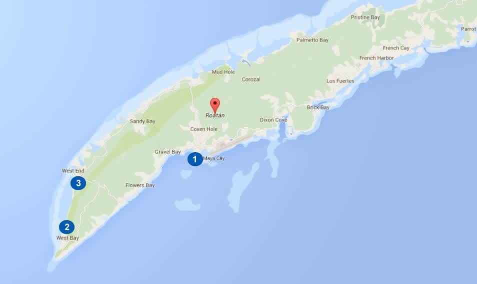 რუკა ჰონდურასის და roatan