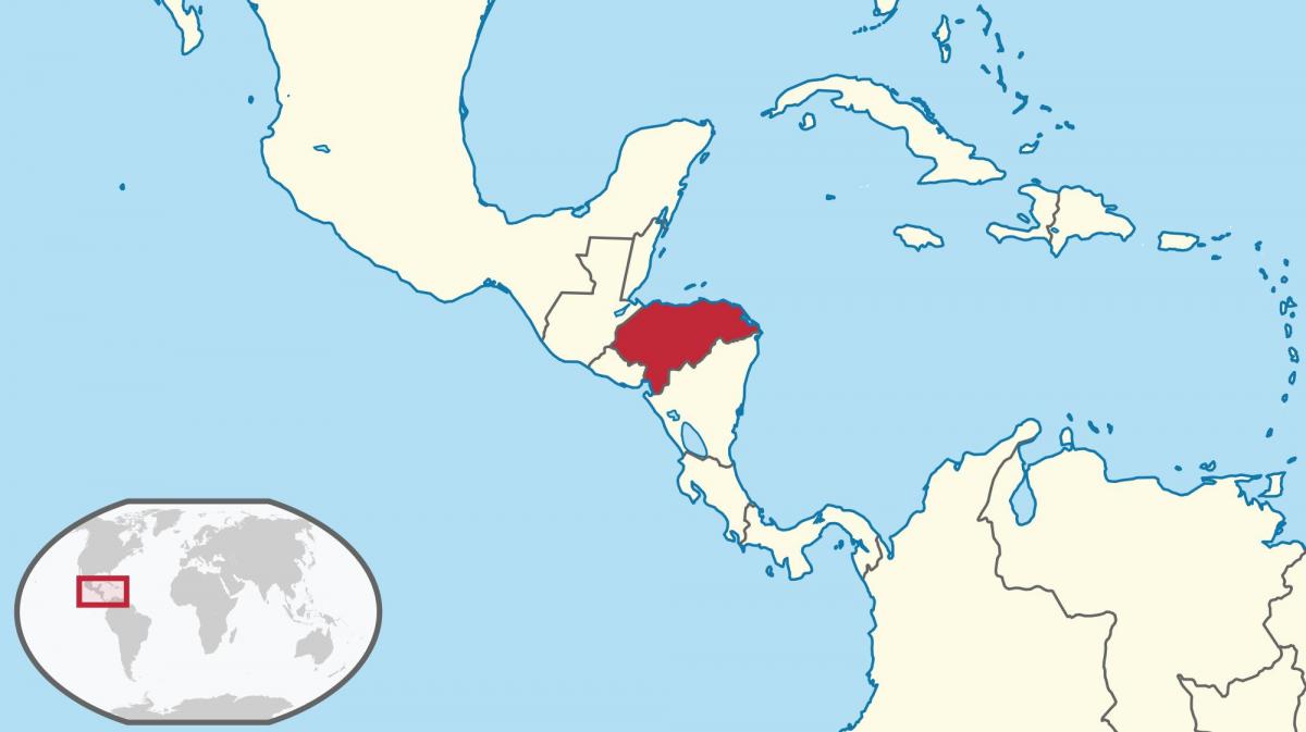 ჰონდურასის მდებარეობა მსოფლიო რუკა