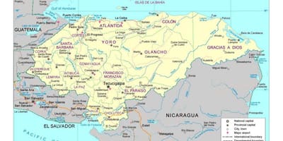 აეროპორტები ჰონდურასის რუკა
